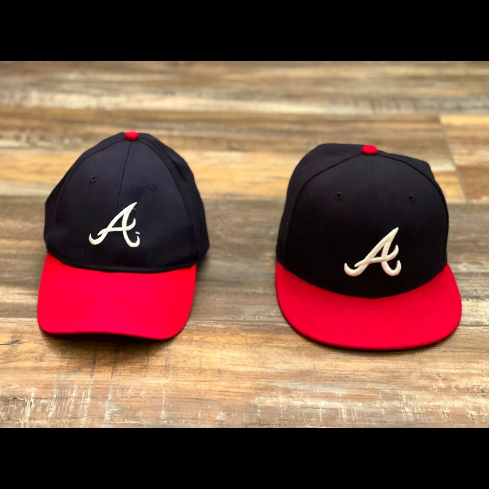 Atlanta Braves New Era Fitted Adult Hat 7 1/8 and Youth Hat